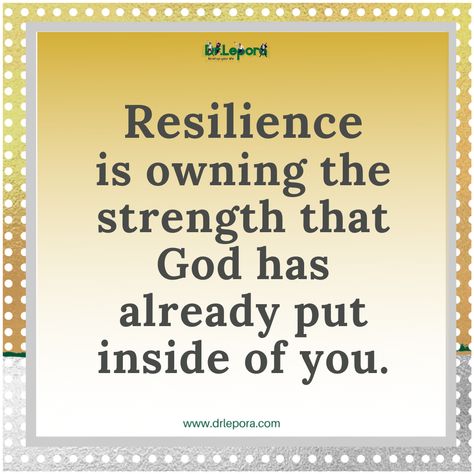 Resilience is owning the strength that God has already put inside of you. . . . . . #drlepora #resilience #dailyquotes #motivational #inspirational #lifecoaching #success #growth #change #personaldevelopment #nextgenpeople #happiness #lifetips #lifechanging #happiness Resilience Quotes Inspiration, Resilience Quotes, Grit And Grace, Daily Quotes, Life Coach, Positive Vibes, Life Changes, Life Lessons, Personal Development