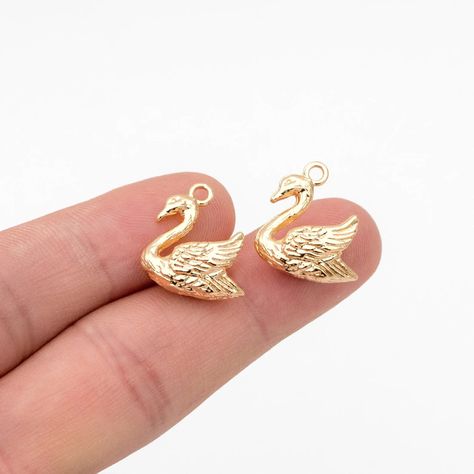 10pcs Gold/ Silver Swan Charm, Real Gold/ Rhodium Plated Brass Bird Pendant, Earring Charm GB-3585 - Etsy Australia Swan Jewelry, Gold Swan, Brass Bird, Brass Items, Silver Swan, Pendant Earring, Bird Pendant, Charm Earrings, Gold Material