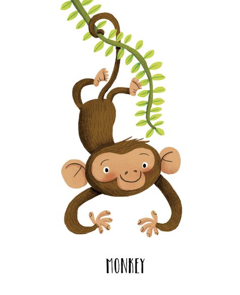 Monkey Illustration Monkey Cute Illustration, Monkey Illustration Character, Monkey Illustration Drawing, Monkey Art Illustration, Monkey Cartoon Drawing, Cute Monkey Drawing, Monkeys Illustration, Cartoon Monkeys, Drawing Monkey