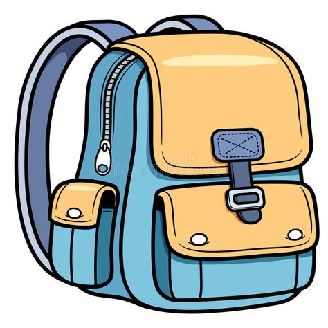 School bag stock vector. Illustration of adventure, backpack - 31290118 Drawing Bags, Bags Drawing, Backpack Drawing, Bag Drawing, School Drawing, Materi Bahasa Jepang, School Pack, Go Math, Bag Illustration