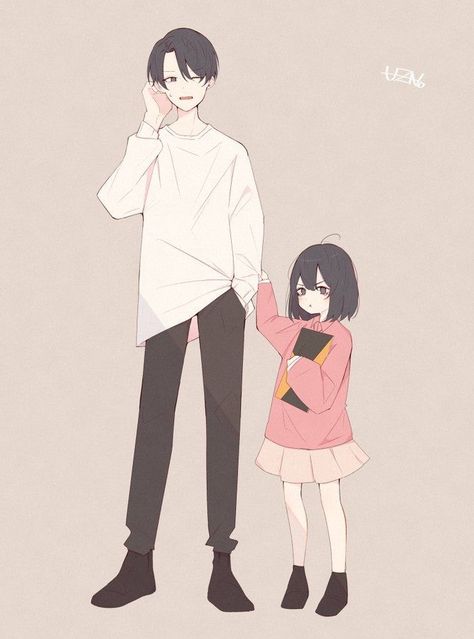 Brother And Sister Anime, Anime Siblings, Angel Artwork, Cute Emoji Wallpaper, Anime Baby, Brother And Sister, Anime Drawings Tutorials, Anime Couples Drawings, Drawing Base