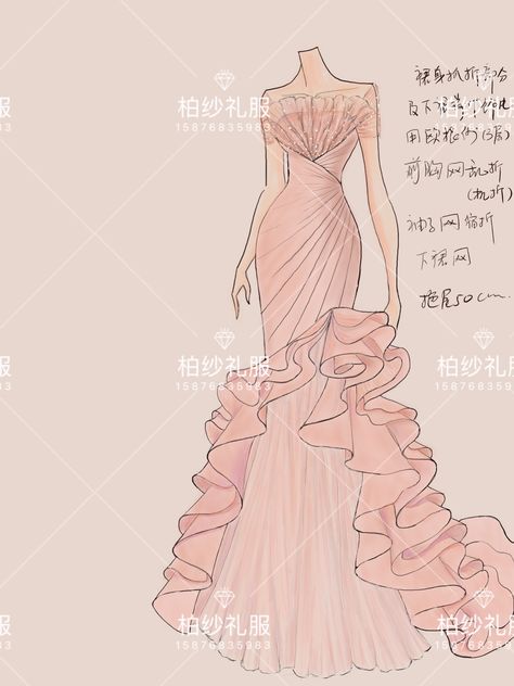 Evening Gowns Sketches, Party Dress Drawing, Prom Dress Sketch, Dress For Pageant, Cheongsam Design, Wedding Cheongsam, Evening Dress Wedding, Clo 3d, Queen Dresses