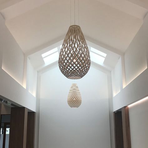 Void Lighting, David Trubridge Lights, Room With High Ceilings, Freshwater Shrimp, Maori Culture, Bamboo Plywood, David Trubridge, Stairwell Lighting, Elevator Lobby