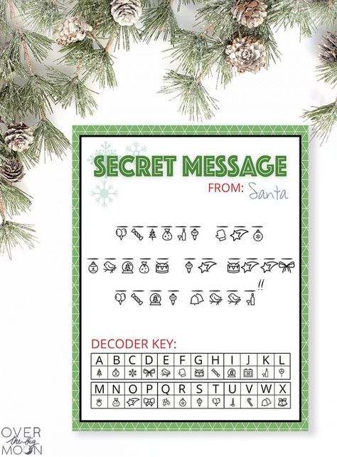 A fun Secret Message from Santa Printable - a fun printable for your Elf on the Shelf to bring back from the North Pole! From overthebigmoon.com! Secret Santa Messages, Secret Santa Note, Santa Free Printable, Elf Printables Free, Santa Message, Free Printable Santa Letters, Santa Quotes, Message Template, Elf Printables