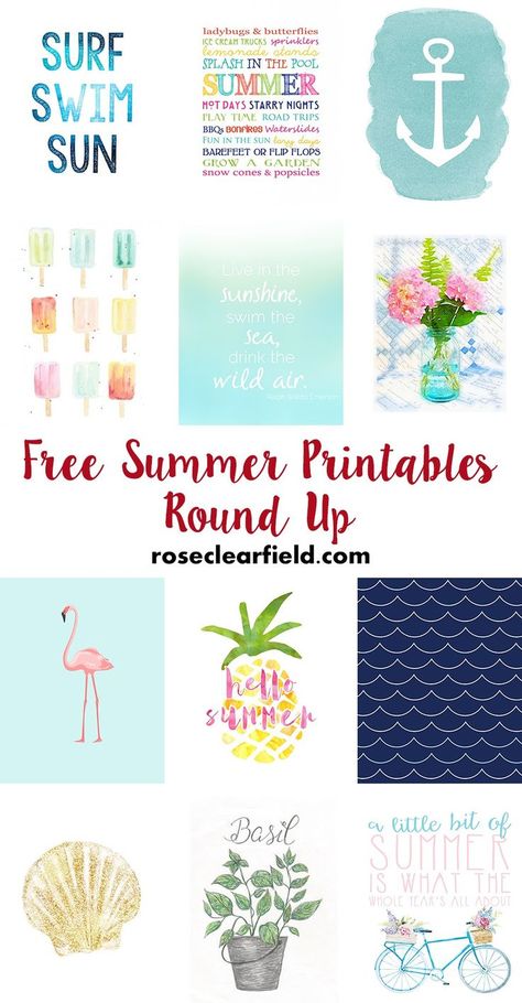 Free summer printables! Decorate your home in style without breaking the bank. #freeprintables #summer #homedecor | http://www.roseclearfield.com Beach Printables, Adulting Hacks, Summer Elements, Seasonal Printables, Quotes Summer, Diy Stencils, Beach Inspiration, Square Kitchen, Summer Printables