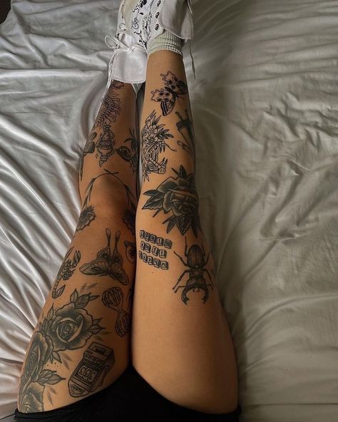 Tattoo Bein Frau, King Tattoo, Tato Minimal, Shin Tattoo, Full Leg Tattoos, Muster Tattoos, Pieces Tattoo, Tattoos Geometric, Leg Tattoos Women