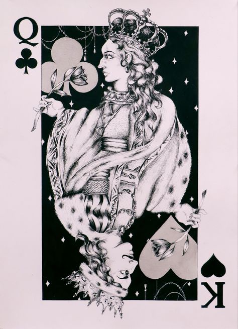 Kings And Queens Art, King Playing Card, 6th Form, Art Alevel, Queen And King, Two Faced, Kings And Queens, Form Art, Queen Art