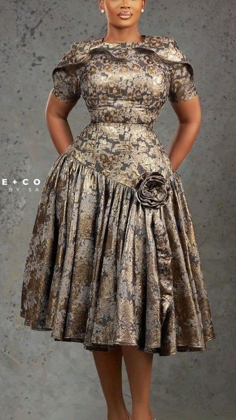 Classy Flare Dress, Pleated Ankara Dress Styles, Flared Gowns For Women, Damask Gown Styles For Ladies, Brocade Styles For Ladies, Brocade Gown Styles For Ladies, Ankara Dress Styles Gowns Classy Flare, Flay Ankara Gown Styles, Flare Gown Styles Material