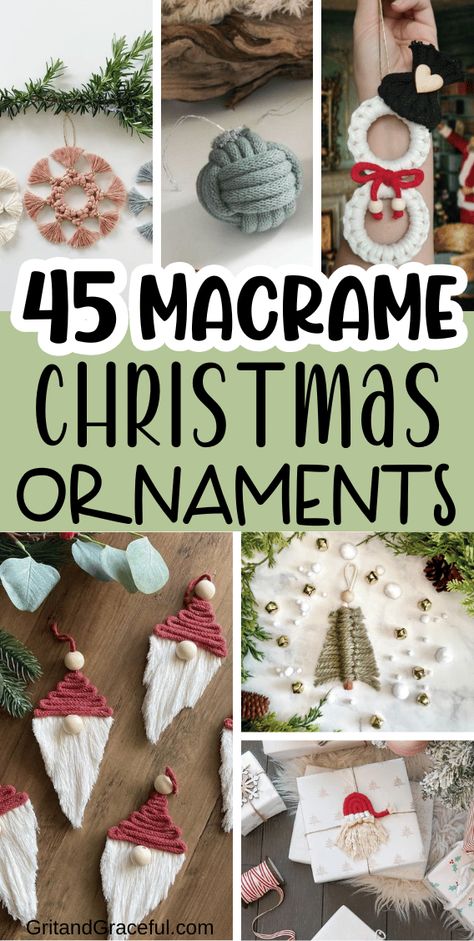 Hey there, I’ve handpicked some amazing super easy macrame Christmas ornament ideas that will add a cozy and festive touch to your holiday decor. They’re absolutely perfect for creating that cozy and welcoming vibe! And you know what? These ornaments aren’t just beautiful, they’re super stylish too! You can easily make and hang them on your tree this year. Macrame Ornaments Christmas Diy, Macrame Christmas Tree Pattern Free, Easy Macrame Christmas Ornaments, Macrame Gifts Diy Projects, Macrame Christmas Ornaments Tutorials, Macrame Christmas Decorations Tutorial, Macrame Santa Ornament, Macrame Angel Diy, Makramee Christmas