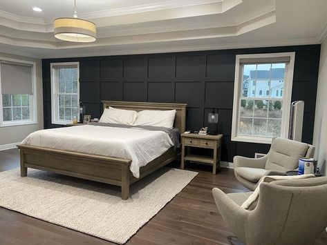 Feature Wall With Windows Bedroom, Accent Wall Bedroom With Windows, Feature Wall With Windows, Accent Wall With Window Bedrooms, Accent Wall Bedroom With Window, Bedroom Accent Wall With Window, Bed Between Windows, Accent Wall With Window, Wood Accent Wall Bedroom