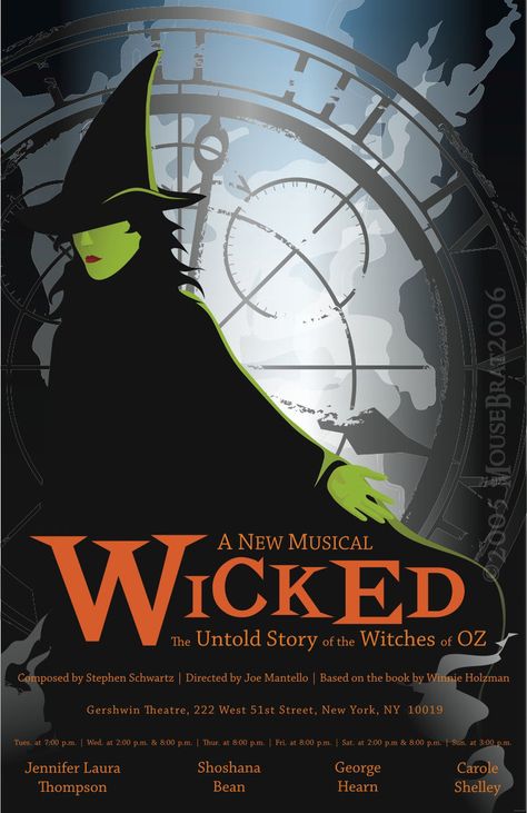 Wicked Poster Broadway, Wicked Musical Poster, Wicked Background, Wicked Poster, Musical Posters, Wicked Broadway, The Witches Of Oz, Movie Marquee, Play Poster