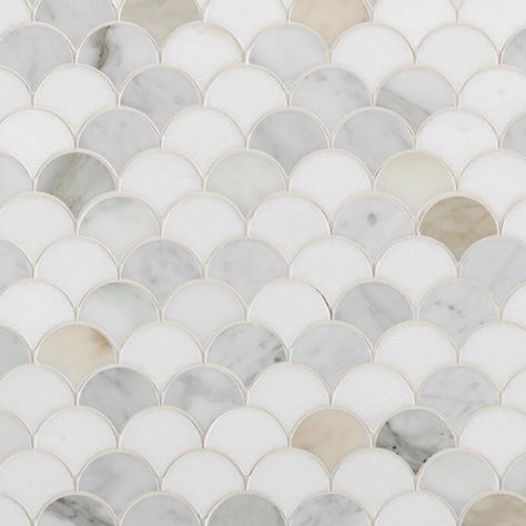 Scallop Tiles, Honed Marble, Marble Mosaic Tiles, Kitchen Marble, Bathroom Floor Tiles, Fireplace Tile, Marble Mosaic, Tile Installation, Marble Colors