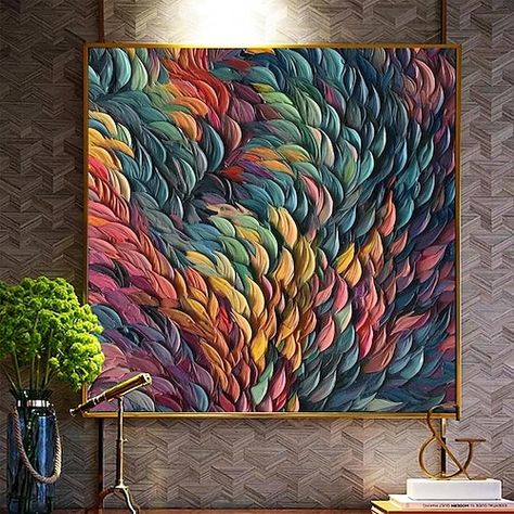 Feather Pictures, Edmonds Washington, Framing Prints, Abstract Feather, Oil Paintings On Canvas, Fantasy Wall Art, Colorful Oil Painting, 5x7 Print, Paintings On Canvas