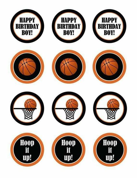 Happy Birthday Basketball, Toppers Basketball, Basketball Printable, Ball Cupcakes, Basketball Cupcakes, Basketball Stickers, Shoes Cake, Basketball Clipart, Basketball Theme Party