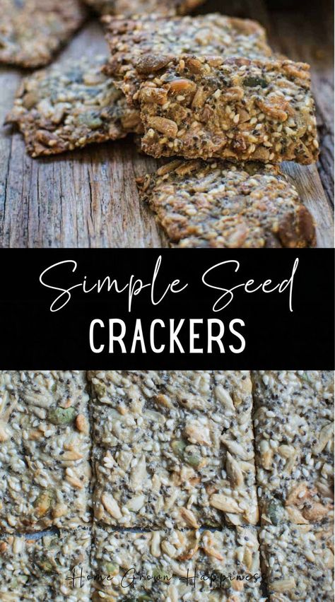 These simple seed crackers are so good and easy to make and you can use whatever seeds you’ve got in the pantry! The basic ingredients in these crispy, flavour-packed crackers are A) seeds of your choice B) flour C) oil D) salt. Seed Crackers Recipe, Seed Crackers, Healthy Crackers, Crackers Recipe, Silicone Baking Sheet, Homemade Crackers, Rustic Bread, Healthy Seeds, Vegan Banana Bread