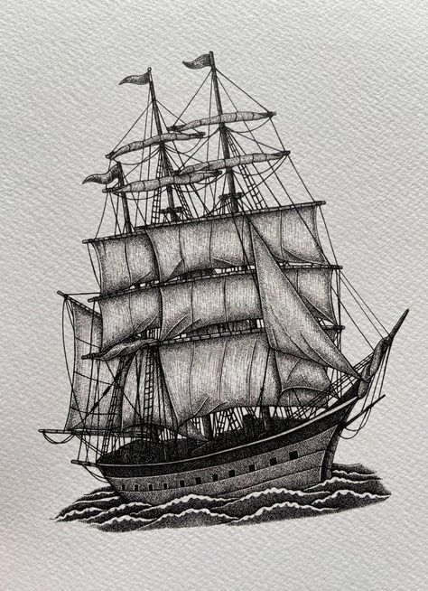 Old Ship Drawing, Boat Sketch, Sailboat Photography, Ship Sketch, Old Ship, Boat Drawing, Boat Wall Art, Boat Wall, Vintage Boats