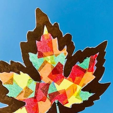 Charlotte on Instagram: "🍁 MAPLE LEAVES 🍁 I’m still not up to original crafts and new art… so whilst I sit on the sofa and recover, here’s a throwback! We made these maple leaf suncatchers 2 years ago! I loved this one then, and I still love it now. The idea is simple; cut out your leaf shape and stick to sticky back plastic, and then decorate. We used tissue paper here for ease. Happy Friday! It’s finally half term for my boys so hopefully plenty of crafts next week!! 🍁🍁🍁🍁🍁🍁🍁🍁🍁🍁🍁🍁🍁🍁🍁🍁🍁 . # Tissue Paper Leaves, Leaf Suncatchers, Sticky Back Plastic, Paper Leaves, Leaf Crafts, Autumn Crafts, Maple Leaves, My Boys, Leaf Shapes