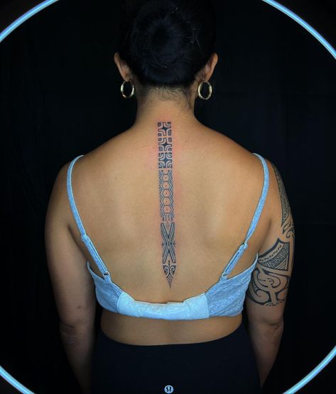 Filipino Spine Tattoos For Women, Filipino Spine Tattoo, Fine Line Filipino Tattoo, Ilocano Tattoo, Filipino Back Tattoo, Philippine Tribe Tattoo Designs, Thai Spine Tattoo, Filipino Art, I Got Your Back