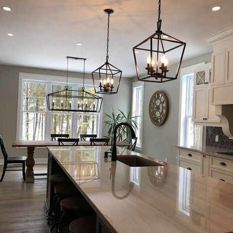 Over The Kitchen Sink, Entryway Pendant, The Crystal Palace, Best Kitchen Design, Classic Kitchen, Cottage Ideas, Kitchen Island Pendants, Kitchen Remodeling Projects, Farmhouse Lighting