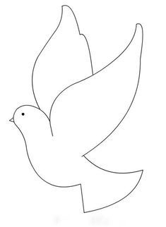 Dove Cutout Template, Dove Applique Free Pattern, Dove Pattern Printable, Dove Templates Free Printable, Bird Template Printable Free Pattern, Dove Printable, Dove Template, Banana Crafts, String Art Patterns Templates