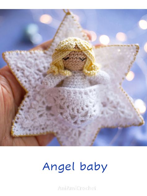 Christmas Amigurumi, Christmas Angel Crafts, Diy Crochet Doll, Crochet Angels, Christmas Crochet Pattern, Doll Crochet Pattern, Crochet Angel, Angel Doll, Doll Crochet