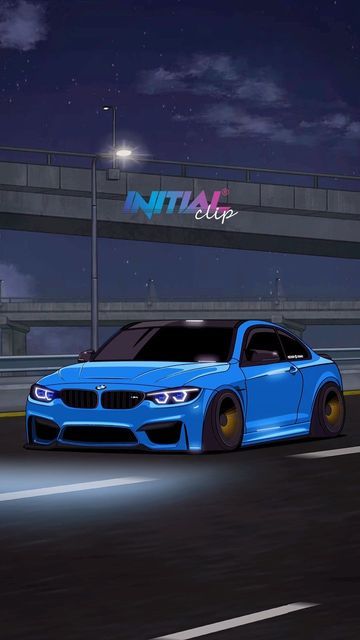 Initial® Clip on Instagram: "Smurf M4 animation work special made for owner @smurf_f82 Thanks for the comission🙏🏻 #bmw #m4 #bmwm4 #f82 #bmwf82 #f82m4 #bimmer #bimmerlife #mpower #mperformance #stance #jdm #lowered #bagged #nightdrive #rolling #initialclip" Initial Clip, Pixel Car, Car Animation, Serie Bmw, Skyline Gtr R34, Bmw Art, Automotive Illustration, Toyota Supra Mk4, Jdm Wallpaper