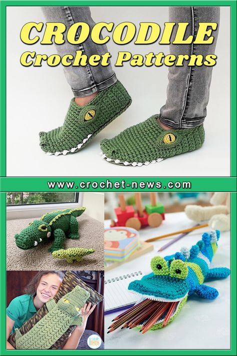 Crochet Crocodile Slippers Free Pattern, Crocodile Socks Crochet Pattern, Alligator Crochet Pattern Free, Crocodile Crochet Pattern Free, Alligator Crochet Pattern, Crochet Alligator, Crocodile Crochet, Knit Designers, Crochet Crocodile