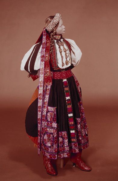 Woman's folk costume | V&A Search the Collections Romanian Clothing, Embroidered Cuffs, Folk Clothing, Period Outfit, Folk Dresses, Folk Fashion, Fashion Project, Folk Costume, Cotton Wool