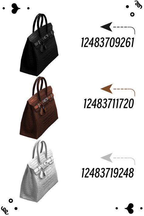 Berry Ave Bag Code, Roblox Bag Codes, Berry Avenue Codes Bag, Roblox Purse Codes, Never Full Bag, Birken Bag, Blocksburg Outfit Codes￼, Nike Fashion Shoes, Black Hair Roblox