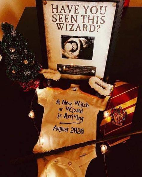 Harry Potter Pregnancy Announcement, Expecting Baby Announcement, Harry Potter Baby Nursery, Prego Announcement, Harry Potter Shower, Ultrasound Frame, Pregnancy Ideas, Pregnancy Announcement Ideas, Halloween Pregnancy Announcement