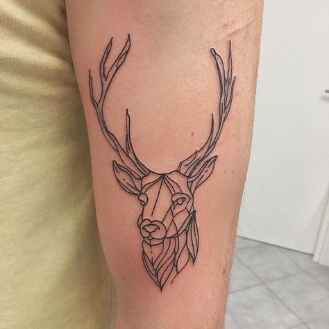 50 Beautiful Deer Tattoo Ideas to Ink Yourself in Absolutely Different Way Animal Tattoo Meanings, Geometric Tattoo Bird, Geometric Cat Tattoo, Antler Tattoos, Deer Head Tattoo, Deer Tattoo Designs, Geometric Wolf Tattoo, Geometric Animal Tattoo, Stag Tattoo