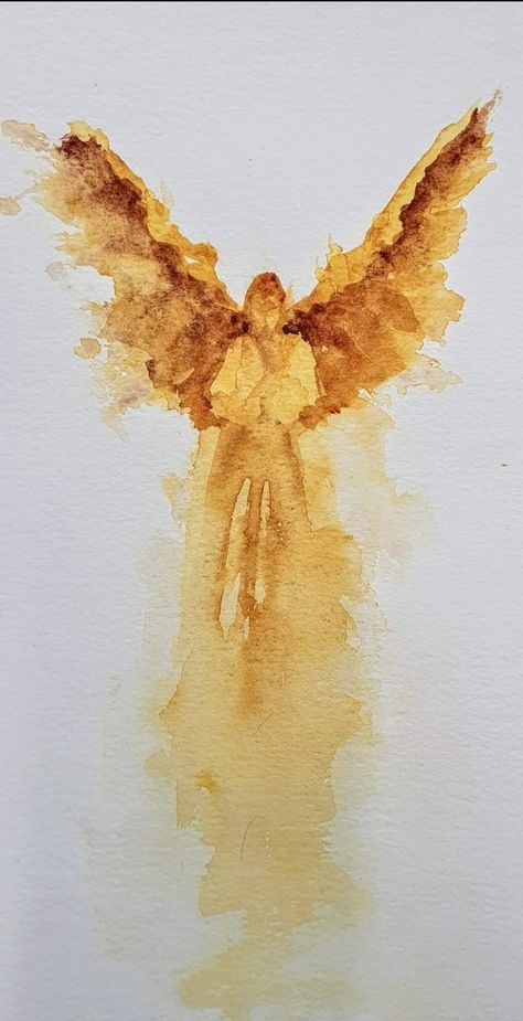 Abstract Watercolor Paintings Tutorials, Angel Watercolor, Beginning Watercolor, Art Competition Ideas, Watercolor Angel, Wedding Vow Books, Watercolor Sky, Beautiful Art Paintings, Diy Watercolor Painting