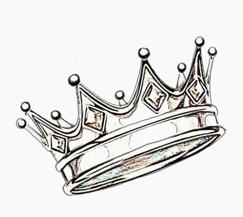 King Crown Drawing Design, Kings Crown Tattoo Design, Crown Ink Drawing, Crown Line Tattoo, Crown Drawing Ideas, Anime Crown Design, Crown Design Drawing, Crown Drawing Sketches, Crown Art Drawing