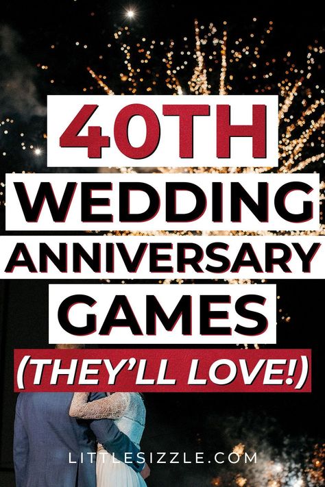 Celebrate 40 years of love with a memorable 40th Wedding Anniversary Party. Our printable 40th Anniversary Party Games make planning a breeze! Engage guests of all ages with fun trivia games and create a sentimental touch with Favorite Memory cards. Incorporate ruby red for an elegant touch. With our 40th Anniversary Games, you'll create an unforgettable 40th Anniversary Party. #40thweddinganniversary #40thanniversarypartygames #rubyredanniversaryparty #parents40thanniversary #40yearsofmarriage 60th Wedding Anniversary Party Ideas Decoration Table Centerpieces, 60 Wedding Anniversary Ideas, 60th Wedding Anniversary Quotes, 60th Wedding Anniversary Party Ideas, 60th Anniversary Party Ideas, 60 Anniversary Decorations, Wedding Anniversary Party Games, Who Knows The Couple Best, 60th Wedding Anniversary Party