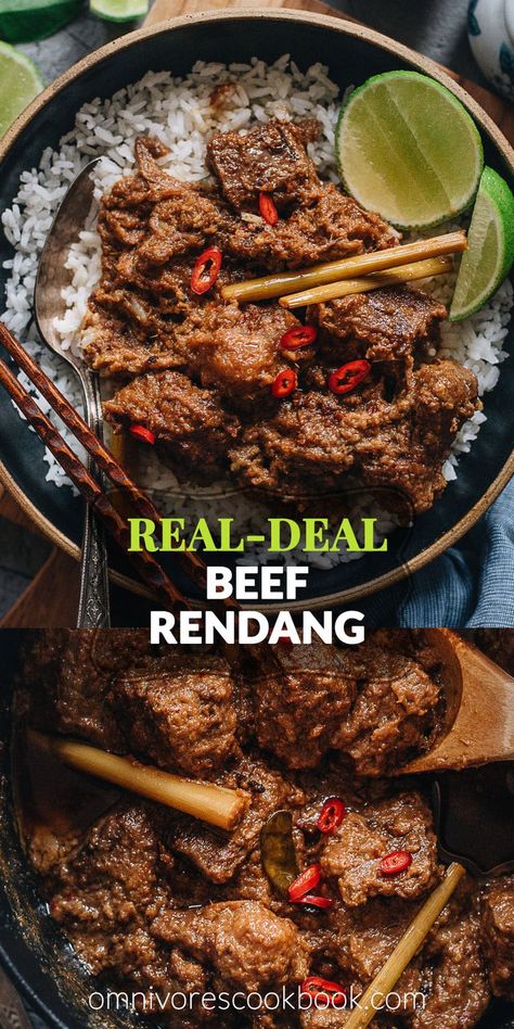 Beef Rendang Recipe, Stroganoff Beef, Beef Rendang, Beef Curry Recipe, Crockpot Recipes Beef Stew, Beef Curry, Crockpot Recipes Beef, Beef And Rice, Beef Stew Recipe