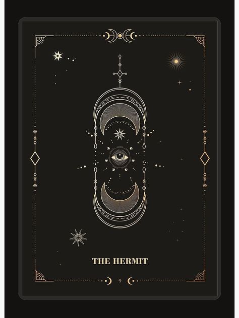 Hermit Tarot, Fantasy Story Ideas, Whimsical Art Journal, The Hermit, Portfolio Design Layout, 카드 디자인, Celestial Art, Ornament Frame, Book Cover Art