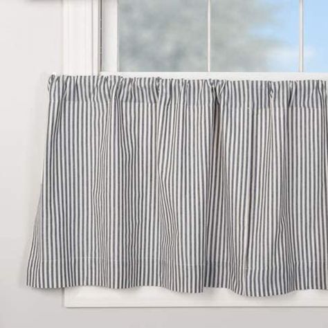 Country Window Treatments, Luxury Window Treatments, Insulated Drapes, Custom Valances, Prints Black And White, Cafe Curtain, Tier Curtains, Ticking Fabric, Premier Prints