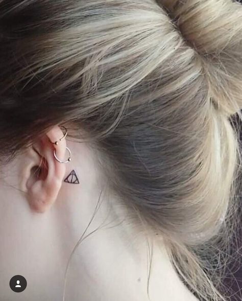 Harry Potter Tattoos Behind Ear, Harry Potter Ear Tattoo, Pageant Dresses For Teens, Wand Tattoo, Harry Potter Tattoos, Harry Potter Wand, Symbol Tattoos, Phoenix Tattoo, Tattoos Ideas