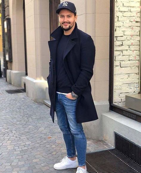 Black Topcoat Outfit Men, Black Peacoat Men, Navy Coat Outfit Men, Blue Coat Outfit Men, Navy Peacoat Outfit Men, Blue Jeans Men Outfit, Black Coat Outfit Men, Mens Peacoat Outfit, Mens Modern Fashion