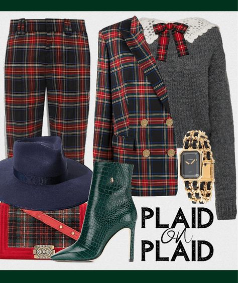 plaid on plaid Outfit | ShopLook Plaid Trend, Plaid Outfit, Niche Memes, Shoplook Outfits, Plaid Outfits, Slim Leg Pants, Fashion Sets, Outfit Maker, Outfit Shoplook