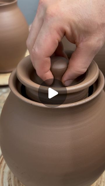 Pottery Container With Lid, How To Make A Lid Pottery, Pottery Lids How To, Closed Form Ceramics, Pottery Jars With Lids, Throwing Inspiration, Pottery Lids, Ceramic Jars With Lids, Lidded Jars Pottery