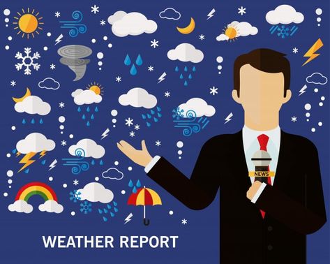 Concept Background, Flat Icons, Weather Report, Flat Icon, Premium Vector, Graphic Resources