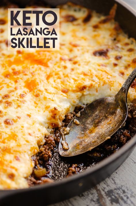 Lasagna Skillet, Keto Skillet, Skillet Lasagna Recipe, Skillet Lasagna, Keto Lasagna, Diner Recept, Keto Foods, Healthy Low Carb Recipes, Keto Recipes Dinner