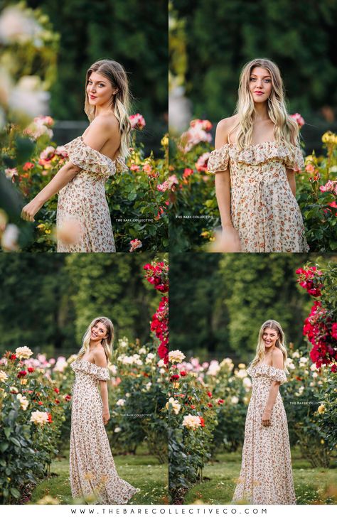 Flower Garden Photoshoot, Garden Photoshoot Ideas, Rose Garden Art, Graduate Photos, Moody Photos, Garden Photoshoot, Park Photoshoot, Beauty Portraits, Pretty Skirt