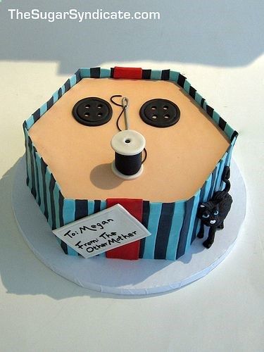 Coraline Birthday Cake, Coraline Birthday, American Cupcakes, Coraline Art, Coraline Aesthetic, Anime Cake, Party Quotes, Quotes Tumblr, Gateaux Cake