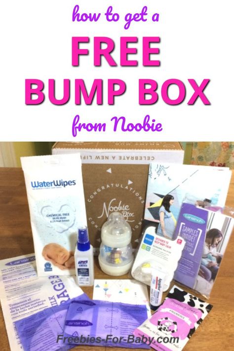 Pregnant?  Get a free baby box from Noobie.  This Noobie bump box is filled with free baby samples for new Moms.  You'll get full-size free baby products plus lots of free baby samples to try.  Get your free Noobie box today! Free Pregnancy Stuff, Free Baby Items, Pregnancy Freebies, Bump Box, Free Baby Clothes, Pregnancy Gift Box, Free Baby Samples, Baby Freebies, Newborn Pacifier