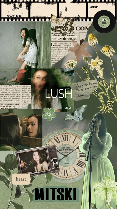 #mitski #green #lush #aesthetic #collage Mitski Wallpaper Iphone, Mitski Background, Mitski Wallpaper Aesthetic, Mitski Collage, Lush Mitski, Mitski Shirt, Mitski Pfp, Mitski Wallpapers, Mitski Aesthetic