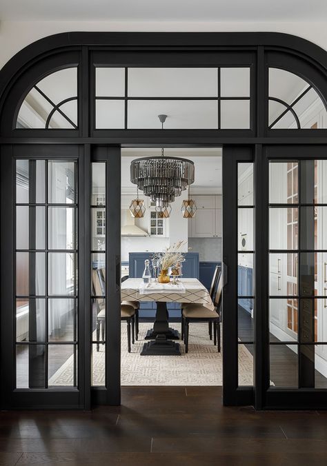 Dining Room French Doors, Modern Classic Home, Arch Doorway, Classical Interior, Doors Design, 타이포그래피 포스터 디자인, Arched Doors, Interior Windows, Door Design Interior