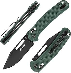 Ganzo G768PT-GB EDC Folding Pocket Knife Razor Sharp D2 Stainless Steel Black Blade G10 Handle with Clip Outdoor Foldable Pocket Knife Hunting Fishing Hiking Gear Best Gift for Men (Green) Folding Pocket Knife, Best Gifts For Men, Hiking Gear, Folding Knives, Hunting Fishing, Outdoor Recreation, Photo Storage, Pocket Knife, Hunting