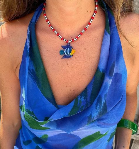 You wear a piece of art when you wear @minervabrandesp 💙… Each design reflects a love for nature, craftsmanship, and the Mediterranean! 👉 Available on @choose_app_us Fish Pendant Necklace, Seahorse Pendant, Fish Necklace, Blue Beaded Necklace, Forever Jewelry, Jewelry Lookbook, Jewelry Ring Box, Party Accessories, Accessories Necklace